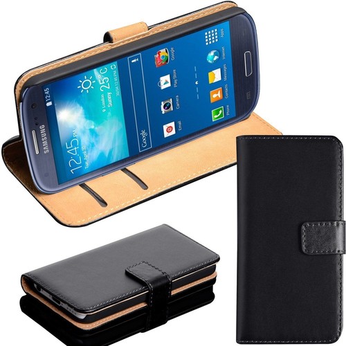 Custodia flip nera vera - nera, pelle